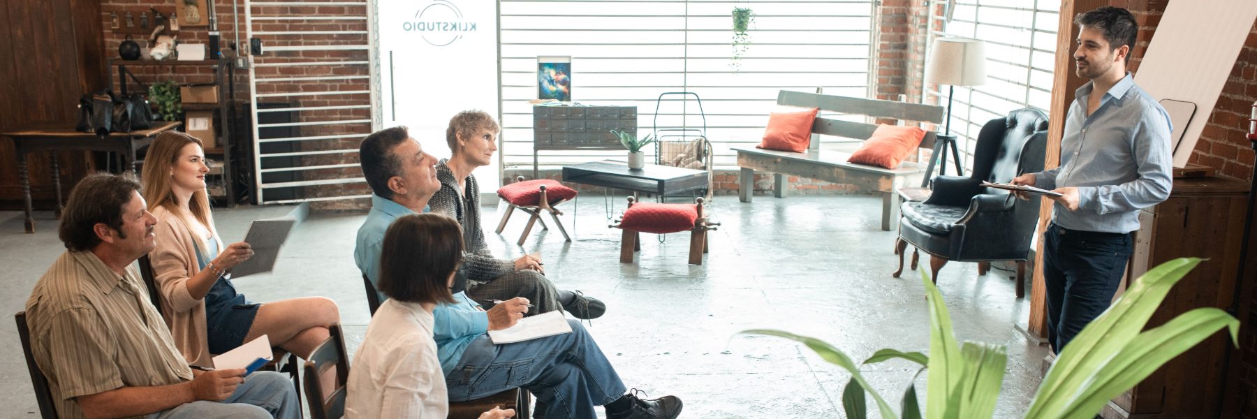An instructor leading a training session